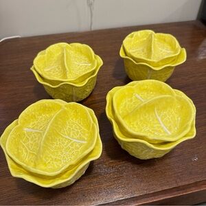 Secla Portugal Yellow cabbage Ceramic Bowls Set